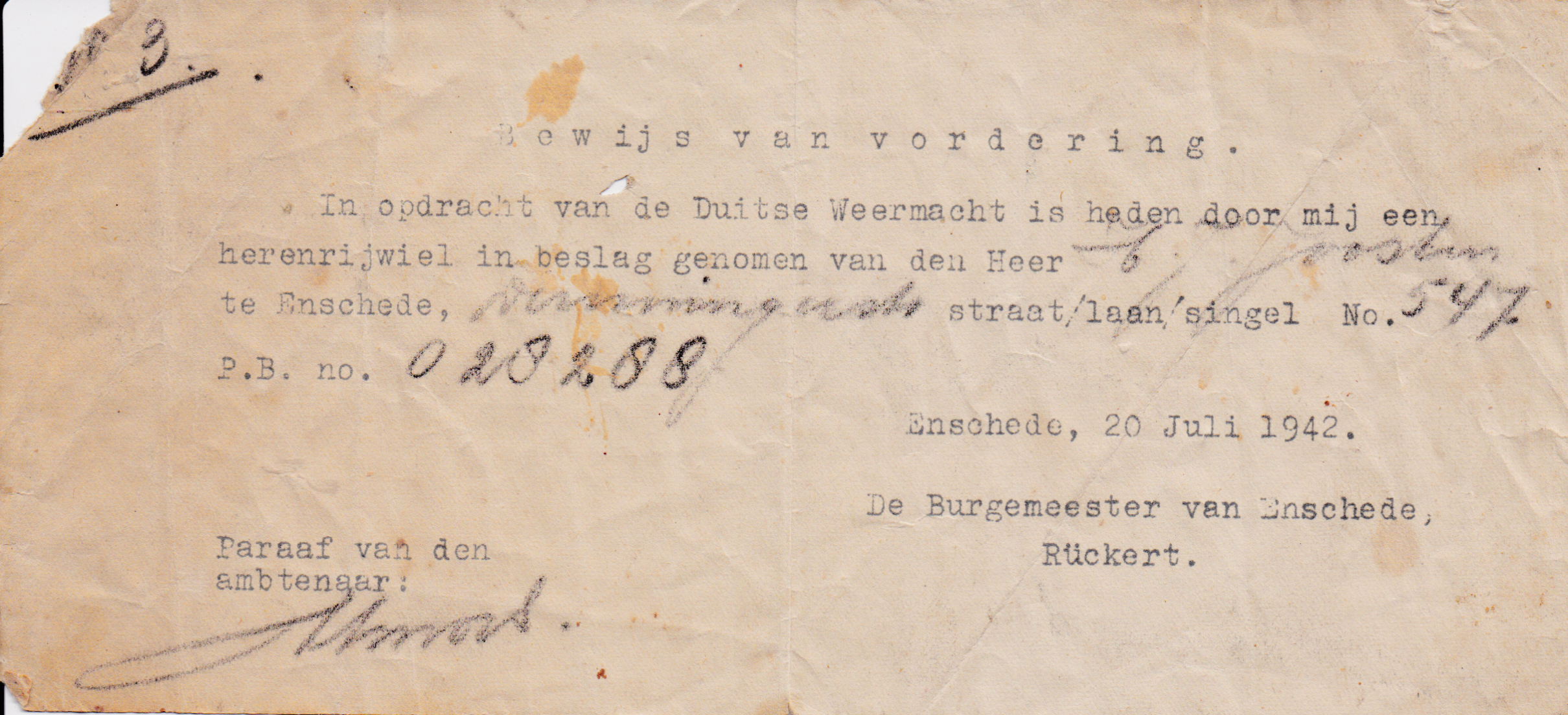 INBESLAGNAME FIETS