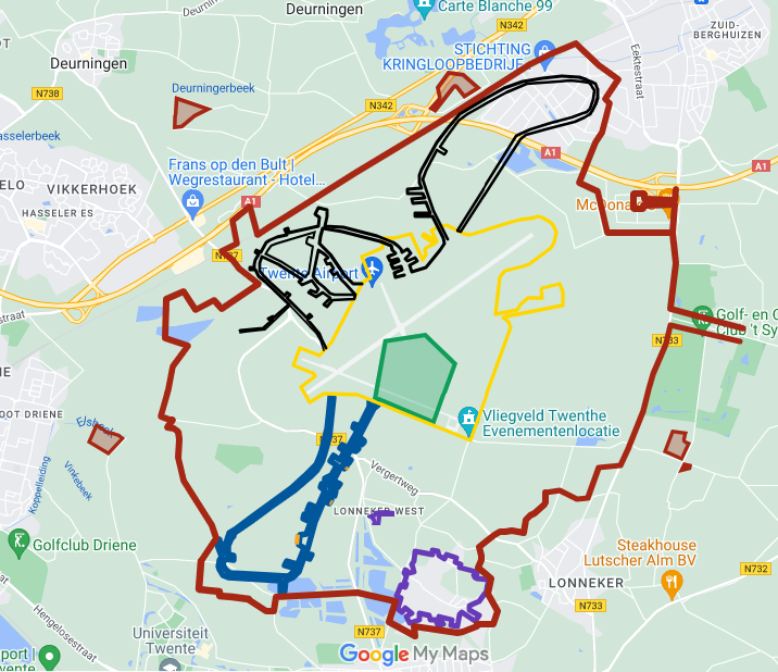 Omvang van Fliegerhorst Twente