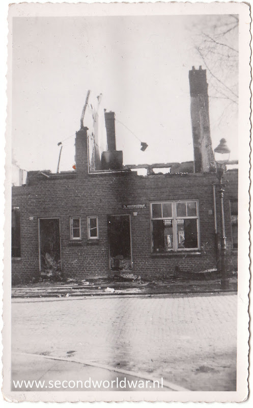 Dr Kosterstraat na bombardement 22 februari 1944, Enschede